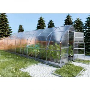 Serre KLASIKA*DROP 20m2, 2,5m x 8m, 6 mm avec revêtement en polycarbonate