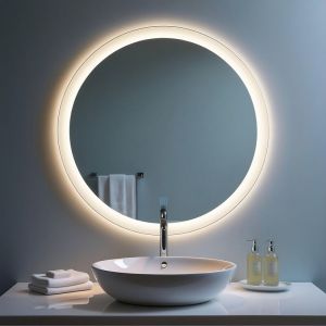 SANILAND Miroir Rond LED pour Salle de Bain - Éclairage Intégré, Anti-buée et Contrôle Tactile - 100x100 cm