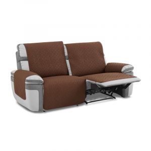 MAXIFUNDAS-Housse de canapé rembourrée Relax 3 Places Slam, Marron. Salvasofá répulsif Liquide et avec Envers antidérapant.