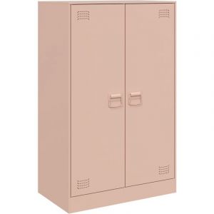 VidaXL Buffet rose 67x39x107 cm acier, armoire, armoire lat&eacute;rale, armoire de rangement, armoires, placard, buffet haut, organisateur de maison