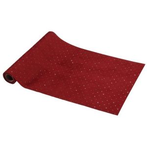 Ruedelafete Chemin de table Velours BORDEAUX avec mini-strass