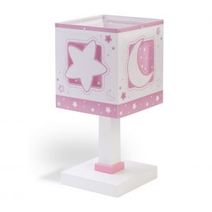 Image de Dalber Lampe de table enfant Moonlight lune et étoiles Rose