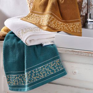 Serviette de toilette 50x90 marron noisette en coton 450 g/m²