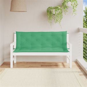 VidaXL Lot de 2 Coussins de Banc de Jardin, Rev&ecirc;tement de Banc avec Jeux de Cordes, Coussin d'Ext&eacute;rieur Imperm&eacute;able, Vert 150x50x7 cm Tissu Oxford