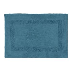 Stof Tapis d'Intérieur - Taille 50x80 cm - 100% Coton - Couleur Petrole - Modèle Softness - Idéal dans Toutes Les pièces de la Maison - Lavable - Doux et Confortable