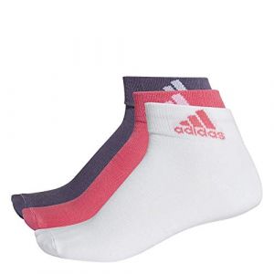 Adidas Performance 3 Paires Socquettes Fines Mixte Adulte, Real Pink, Blanc, Trace Purple, FR : XL (Taille Fabricant : 43-46)