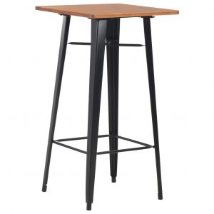 Image de VidaXL Table de bar Noir 60x60x108 cm Pinède et acier