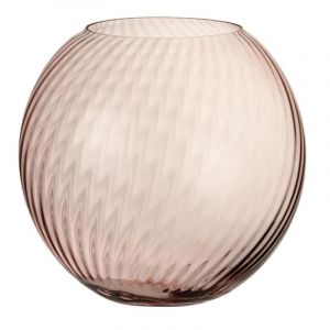 Vase Design En Verre canne Rond 25cm Rose Prix