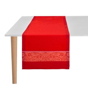 Le Jacquard Français Chemin de table Voyage Iconique 100% coton Rouge - Couleur Rouge - Taille TS