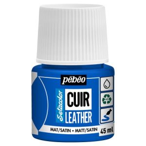 Pebeo Peinture Cuir Setacolor 45 ml Mat-Satin&eacute; Bleu oc&eacute;an