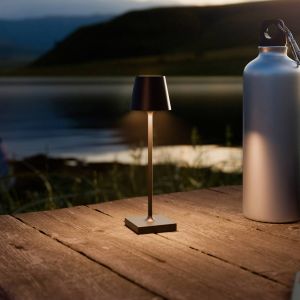 Sigor Lampe de table LED rechargeable Nuindie pocket, noir, IP54, intensité