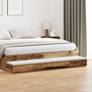 VidaXL Tiroirs De Lit En Bois Ancien 180x36,5x16,5 Cm En Bois D'ingénierie