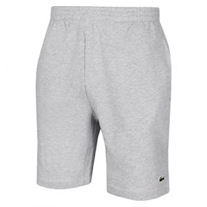 Lacoste Short homme en molleton gratté de coton biologique Taille XS Gris Chiné