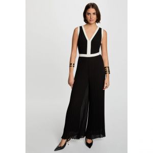 Morgan Combinaison longue pliss&eacute;e noir femme - Taille 36