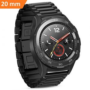 Ibazal Bracelet huawei pour watch 2, acier inoxydable , classique noir