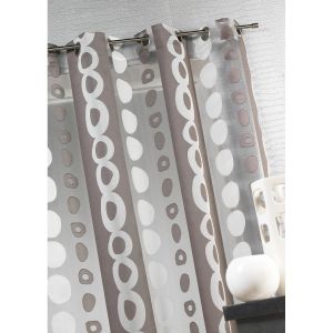 Homemaison Voilage Organza Jacquard &agrave; Bandes et cercles