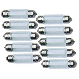 Image de 10 Ampoules Navettes T11x41 - 12V 5W 2800K - SV8.5D - C5W