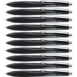 Image de Schneider Electric Haptify Lot de 10 Stylos à bille rétractables et rechargeables avec technologie Viscoglide Encre noir