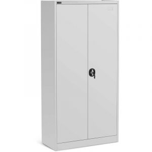 Armoire De Rangement Métallique Meuble De Bureau Verrouillable Acier 180cm Gris Gris