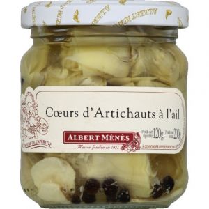 Albert m&eacute;n&egrave;s Coeurs d'artichauts &agrave; l'ail - Le pot de 120 g net &eacute;goutt&eacute;