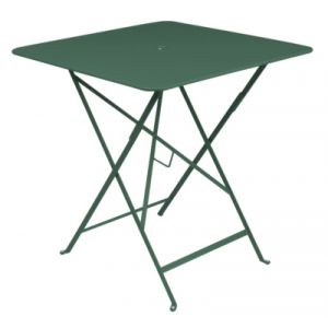 Fermob Table pliante Bistro / 71 x 71 cm - Trou pour parasol cèdre en métal