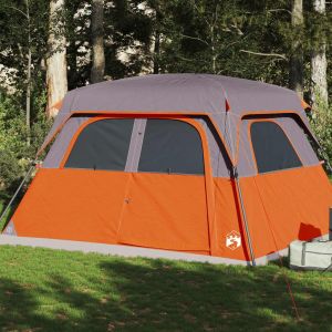 Tente de cabine familiale 6 personnes orange imperm&eacute;able
