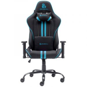 Newskill Chaise de jeu Kitsune V2 finie en tissu noir sidéral/bleu