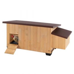 Ferplast Poulailler, KOCCA 120 en Bois FSC, Adapt&eacute; pour Jusqu'&agrave; 6 Poules, Compartiment &agrave; &OElig;ufs, Plateau Amovible, Toit Ouvrable, Pieds Isolants, Facile &agrave; Nettoyer, 163,5 x 72 x h 77 cm