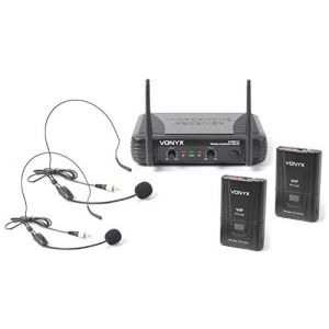 Image de Skytec 179178 Stwm712h Lot de 2 micros sans fil à 2 canaux VHF