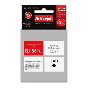 Activejet ACC-581BNX - Compatible - Dye-based ink / Pigment-based ink - Noir - Canon - Pixma TR7550 Pixma TR8550 Pixma TS6150 Pixma TS6151 Pixma