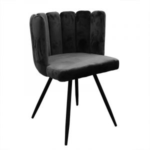 The home deco factory Chaise Ariel velours noir Autres Noir