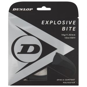 Dunlop Corde Simple De Tennis Explosive Bite Polyester 12 M 1.32 mm Black