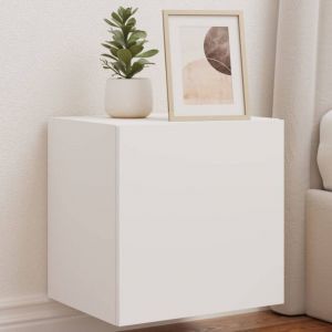 VidaXL Meuble TV mural avec lumières LED blanc 40,5x35x40 cm