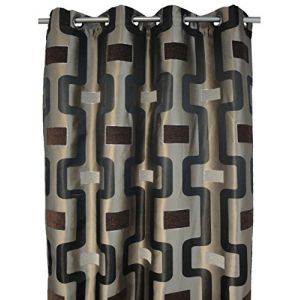 SANS CA00069-701 Glasgow Rideau Fil Chenillé Jacquard Polyester Chocolat 140 x 270 cm