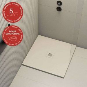 Receveur de douche Poalgi, extraplat, blanc perle, L.90 x l.90 cm, s&eacute;rie Hos's