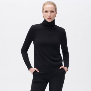 CAROLL UJ015-DYLANB Cachemire Pull-Over, Noir, M Femme