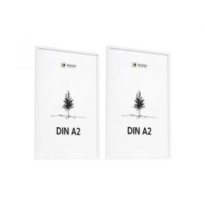 Lot de 2 Cadres Photo A2 Bois Blanc : Élégance Scandinave pour Affiches Diplômes et Photos - 437 x 611 cm
