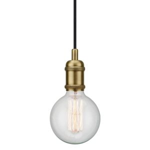 Nordlux Suspension LED E27 EEC: selon lampoule (A++ - E) 60 W Avra 84800025 laiton