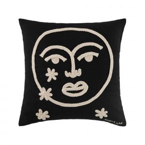 Housse de coussin 40x40 cm Noir et ivoire