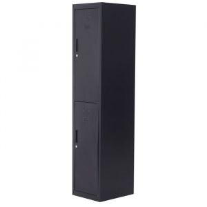 Armoire &agrave; casiers m&eacute;tallique - Vinsetto - verrouillable avec 2 cl&eacute;s, 4 &eacute;tag&egrave;res - acier lamin&eacute; &agrave; froid - 38 x 46 x 180 cm - noir