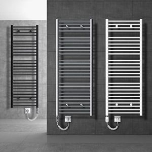 Ecd germany radiateur électrique 600 x 1500 mm tige droite chromée sèche-serviettes 900w