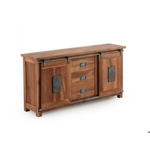 Buffet en bois massif d'acacia recyclé