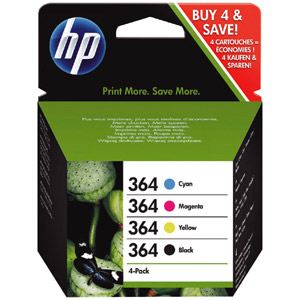 HP SD534EE - Combo Pack de 4 cartouches d'encre n&deg;364 (noire, cyan, magenta et jaune)