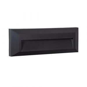 TechBrey Balise LED Extérieure 2W En Saillie au Mur Rectangulaire Élide Noire Blanc Neutre 4000K 25 mm