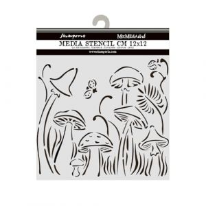 Stamperia - Thick Stencils for Scrapbooks, Albums, Cards, Bullet Journalling, and More, Flexible Material, Easy to Clean, Perfect for Hobbies, Crafts and Gifting (Hidden Grove, Mushrooms)