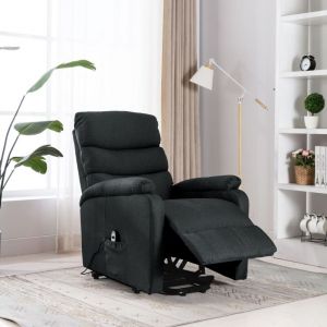 Image de VidaXL Fauteuil inclinable de massage Gris foncé Tissu