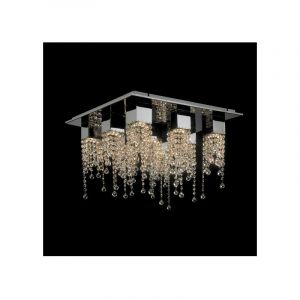 Italux Suspension en cristal Larix Chrome, métal