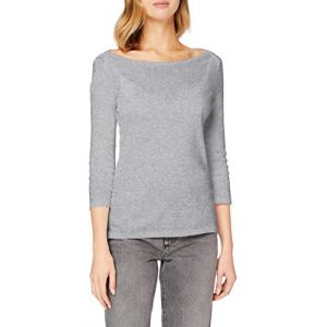 Benetton T-shirt Manches 3/4, taille L, Gris, Femme