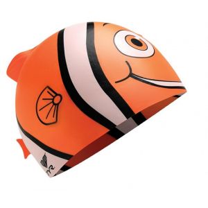 Image de TYR Charactyrs Happy Fish - Bonnet de bain Enfant - orange/blanc Bonnets de bain