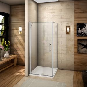 AICA Sanitaire 80x70x185cm cabine de douche Porte pivotante,Paroi de douche accès d'angle,cabine de douche Verre anticalcaire